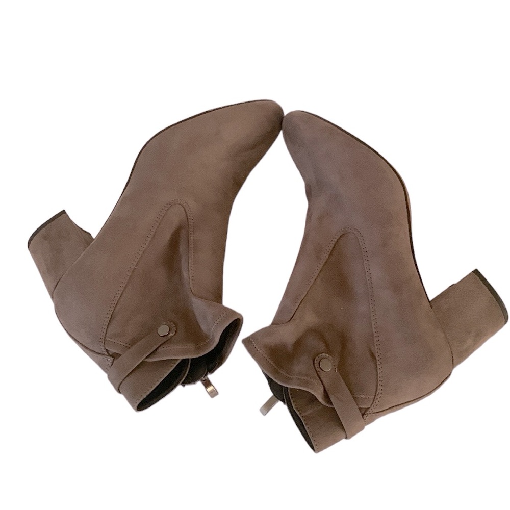 Franco Sarto EUC Nixon Faux Suede/Fabric Ankle boots , zipper , 11M - Picture 5 of 8